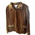 Susan Graver  Vintage Womens Brown Full Zip Flap Pocket Faux Suede Western Jacket Photo 3