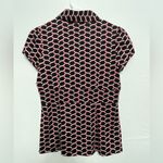 INCInternational)Concepts PetiteButtonFrontBlouseGeometricPrint Black Red(A166? Photo 2
