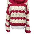 Gary Collective Turtle Neck Sweater Long Sleeve Stripes Knit Pink Cream W L NWOT Size L Photo 3