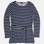 J.Crew  Navy and white striped tunic sweater Photo 3