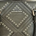 Michael Kors  Selma Black Leather Satchel Bag Diamond Grommet Accents‎ Photo 7