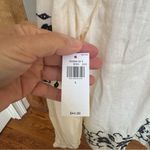Old Navy Embroidered Cream Black Blouse boho flowy ivory tassels cotton nwt Photo 3