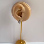 13mm CZ Cross Hoop Earrings for Men Women Streetwear Hip Hop Punk Unisex Earring Silver Photo 5