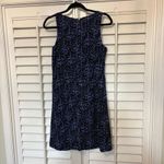 Loft Blue Velvet Scroll Print Dress Size 4 Photo 1