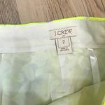 J.Crew Neon Bright Yellow Floral Embroidered Lined Short Mini Skirt size 2. Photo 4