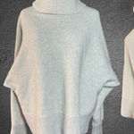 Banana Republic  Light Gray Oversized Turtleneck M/L Chunky Knit Batwing Sleeve Photo 0