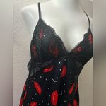 Black and Red Lips Lace Trimmed Women's Nightgown XL Photo 4