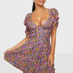 For Love & Lemons NWT Pink Orange Floral Claude Mini Dress Size Small Photo 0