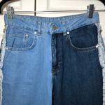 The Ragged Priest NWT  Quarter Panel Frayed Mom Colorblock Jeans Size 28 Photo 3