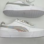 Puma  Carina Iridescent High Platfrom Low Top Sneakers White/Silver Women's  8.5 Photo 0