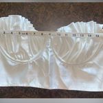Pretty Little Thing Prettylittlethings Cream Satin Pleated Crop Corset - size 12 Photo 8
