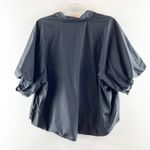 Gap  Organic Cotton Short Puff Sleeve Button Down Shirt Top Black XXL Photo 4