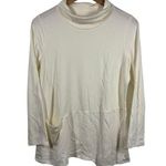 J.Jill Pure Jill Top Women S Turtleneck Pocket Tunic Ivory Lagenlook Tencel Photo 0