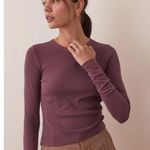 Marine layer  Lexi Rib Sun-In Longsleeve Crew Tee in Windsor Wine Photo 0