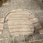 Andrée Andree Knit Horizontal Striped Sweater Cream, Beige, And Grey XXL Photo 0