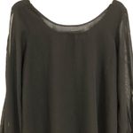 New Glory Black sheer blouse with Gold Sequins & Split Sleeves L Photo 10