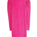 Alice + Olivia NWT Metallic Puff Long Sleeve Sweater Dress Hot Pink Size XL NEW Photo 0