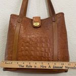 Brahmin Vintage  Brown Embossed Croc Leather Medium Tote Shoulder Bag Photo 9