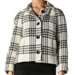 Gap Vintage 06  Black & White Houndstooth Wool Blazer Classic Plaid Size Small S Photo 0
