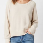 AE Offline by Aerie Waffle Knit Crew Neck Long Sleeve Thermal Top Beige XL Tan Photo 0