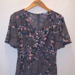Anthropologie Emberley grey floral button top short sleeve maxi dress Photo 1