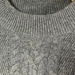 Lands End Women Mock Neck Cable Knit Sweater Dress Gray Long Sleeve Size L 14 16 Size L Photo 2