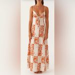 Peppermayo Flora Linen Maxi Dress Orange Size 4 NWT Photo 1
