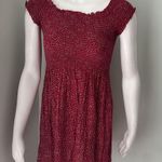 Brandy Melville  Caley smocked off the shoulder red floral dress Photo 6