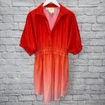 Emily McCarthy Palmer Dress Size L Cherry Red Pink Ombre Mini Knee Dolman Sleeve Size L Photo 1