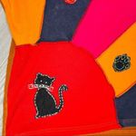 Creative girl cotton patchwork cat paw sweater rainbow boho eclectic size xxxl Orange Photo 1