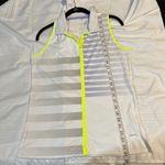 Slazenger Sleeveless Golf Tank Top w/Neon Yellow Trim Striped Pattern White-M Photo 2