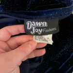 90s Y2K Navy Blue Velvet Formal Dress Size 4 Photo 8