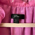 J.Crew  Polka Dot Sheer Short Sleeve Shirt Women’s Size Large  Ruffle Pink NWT Photo 1