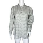 Loft Shirt Womens Small Gray Black Polka Dots Button Up Career Casual Versatile Photo 0