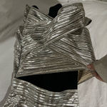 NWT David Koma Silver One Shoulder Lamé Mini Dress Size 6 UK / 2 US $1,460 Photo 2