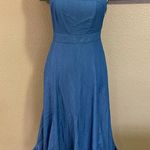 Lulus NWOT Darling Time Blue Chambray Handkerchief Midi Dress With Pocke… Photo 0