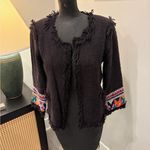 Billabong Hippie Boho Indie Colorful Textured Fringe Blazer Jacket Size Medium Photo 1