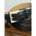 Women’s Genuine Leather Lining Snake Skin Pattern Buckle Belt Black Photo 2
