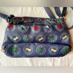 Bueno  Blue/Gray Perfect Travel Crossbody Bag with USA State Symbols Photo 1