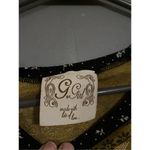 G Girl Flower Design Scoop Neck 3/4 Sleeve Top Size Medium Black Photo 2