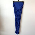 Good American  Sheer Mesh Ruched Maxi Skirt‎ Womens Size S Blue Photo 2