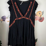 Free People  Black and Red Tegan Tunic Mini Dress - Size - Small Photo 0