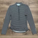 Carve Designs  Cruz Navy Stripe‎ 1/2 Zip Long Sleeve Swim Rashguard Size Small Photo 0