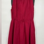 Alice + Olivia , Red Silk +Black Leather above knee/ mini dress, Cocktail, SZ LRG Photo 3