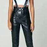 BLANK NYC  Other Worldly Black Faux Leather Overalls 27" NWT Photo 0