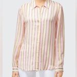 J Brand Elena Striped Long-Sleeve Button-Back Shirt Size XS. Photo 0