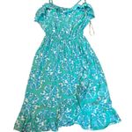 Lilly Pulitzer Kalen Lagoon Blue Green Hey Sailor Flounce Ruffle Faux Wrap Dress Photo 2
