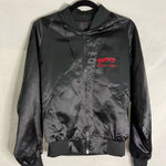 Stardust Hotel Las Vegas Black Silky Bomber Jacket Vintage Size Small Classic Photo 0