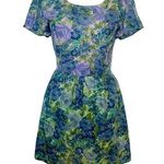 Mimi Chica NWOT Blue Purple Floral Dress | Vintage Retro 60s Feminine Princess Photo 0