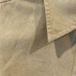 Faux Suede Button Down Front Shirt Blouse Lemon Grass Womens S Tan Lightweight Photo 3